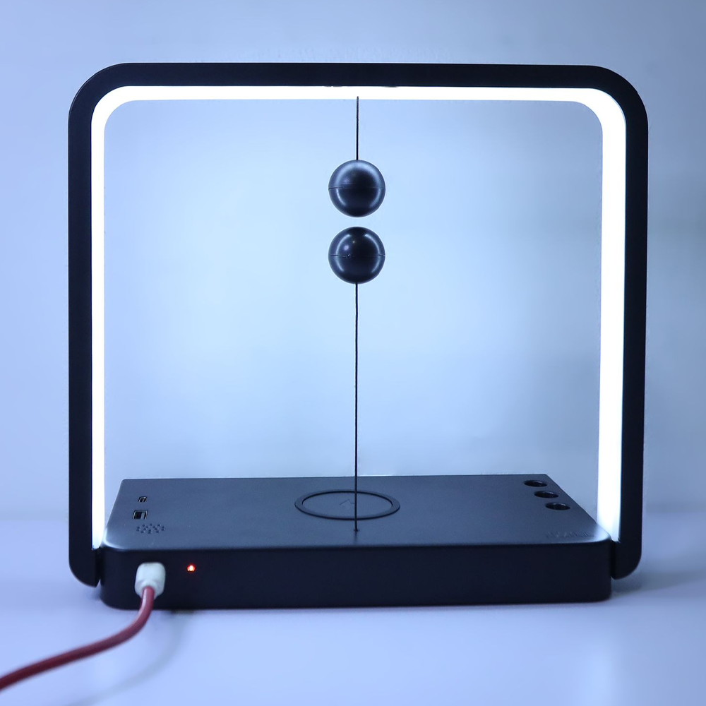 Allure Magnetic Lamp: Elegant, multi-functional design with built-in charger, clock, and stand.