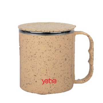EcoMug - Sustainable wheat fiber coffee mug with durable steel interior for an eco-friendly and stylish coffee experience.