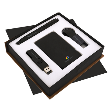 Welcome Wow Pack featuring a 10,000 mAh Powerbank, 16GB Pendrive, Pen, and Keychain – a perfect blend of productivity and sophistication.