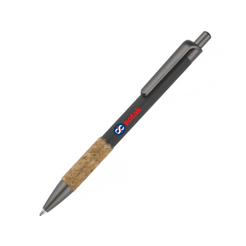 Metal Cork Grip Velvet Finish Pen - Stylish, eco-friendly writing instrument.