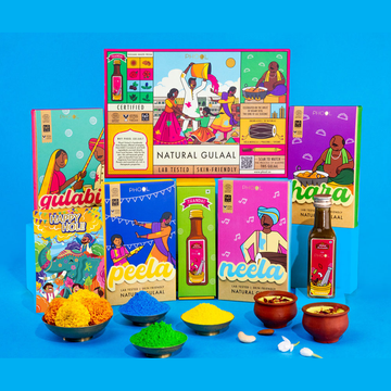 Embrace the festive spirit of Holi with our exclusive Tyohar Box, celebrating vibrant hues of the season.