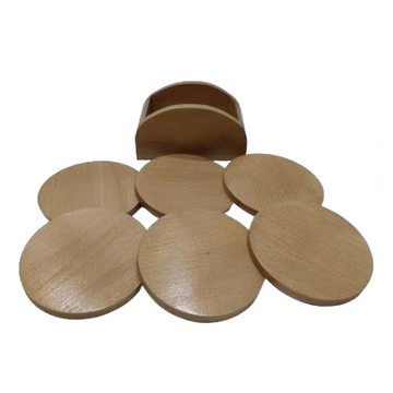 Wooden Tea Coasters Set of 6 - Sustainable Home & Kitchen Accessories - Perfect for Corporate Gifting