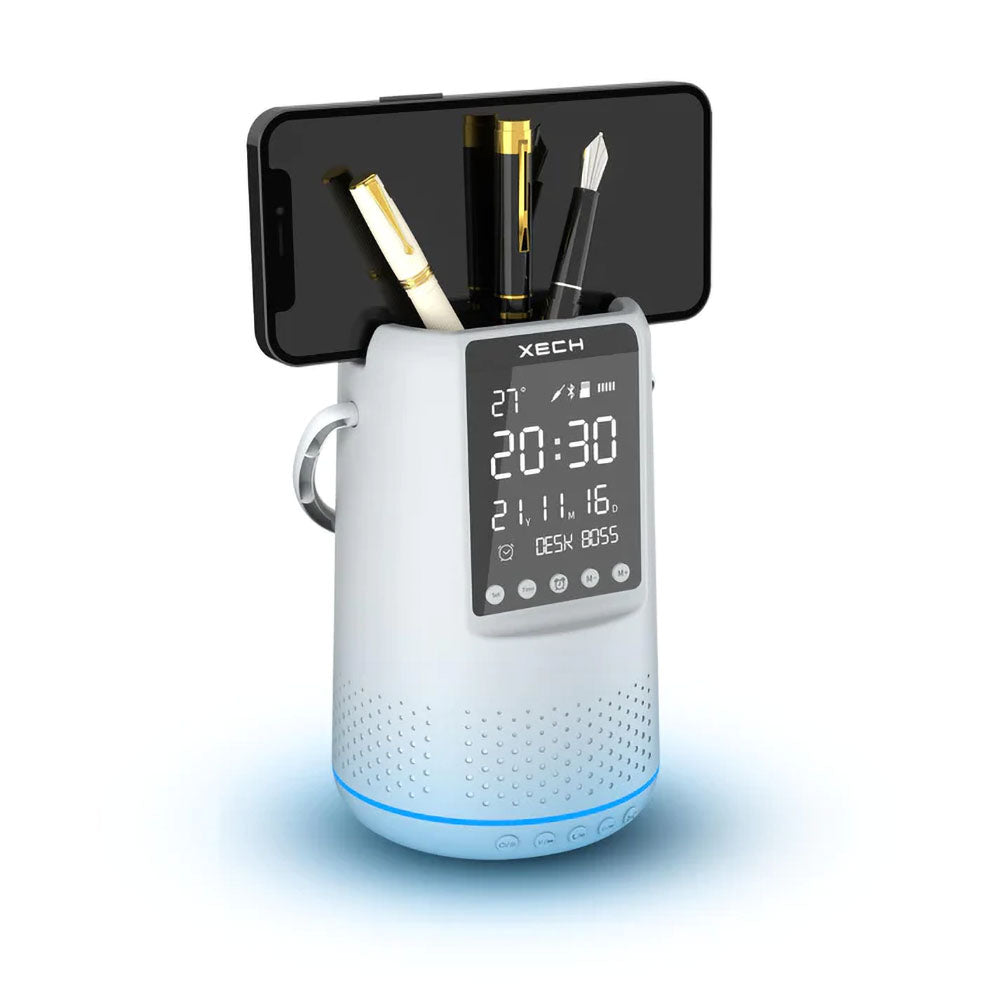 Desk Boss Wireless Speaker With Digital Clock - Electronics - Corporate  Gift