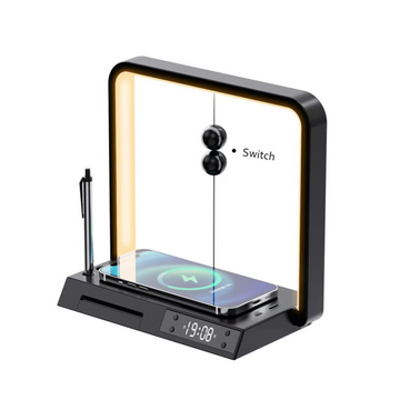 Allure Magnetic Lamp with Charger,Clock & Stand - Desktop Accessories - For Corporate Gifting