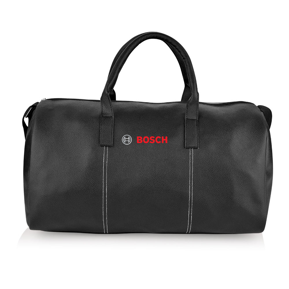 Black Leather Duffle Bag: Stylish, sophisticated, and practical.