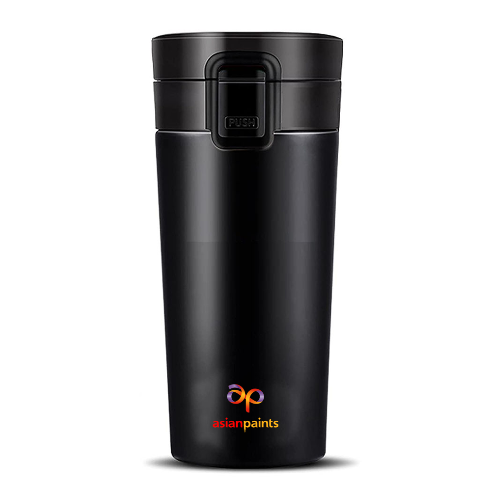 Sleek Flip Top Coffee Tumblers made from durable double-walled stainless steel for a stylish and functional beverage experience.