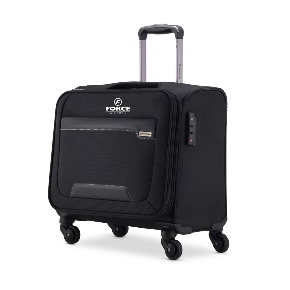 Columbus 41L Overnighter Cabin Trolley, the ideal companion for corporate travels and overnight stays, featuring a Multi-USB Port for added convenience.