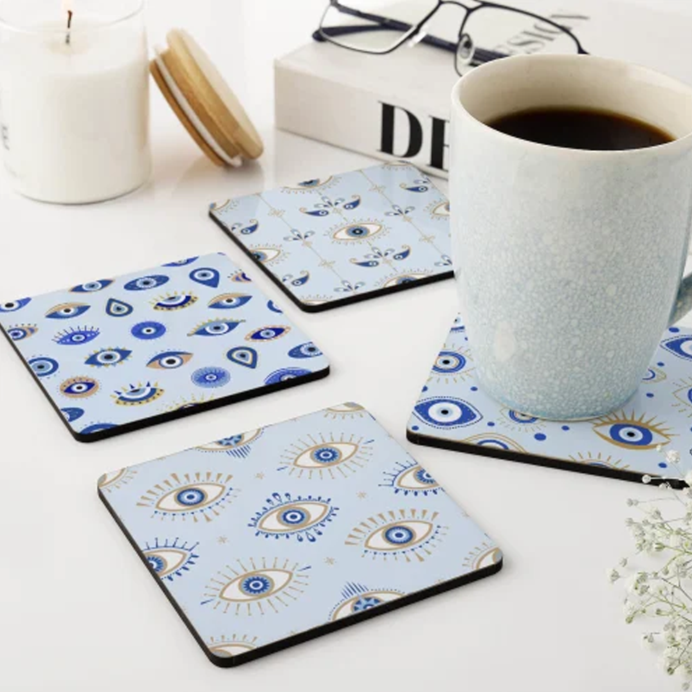 Customized Stylish Coasters Set - Set Of 4 - Elegant home and kitchen accessories ideal for corporate gifting.