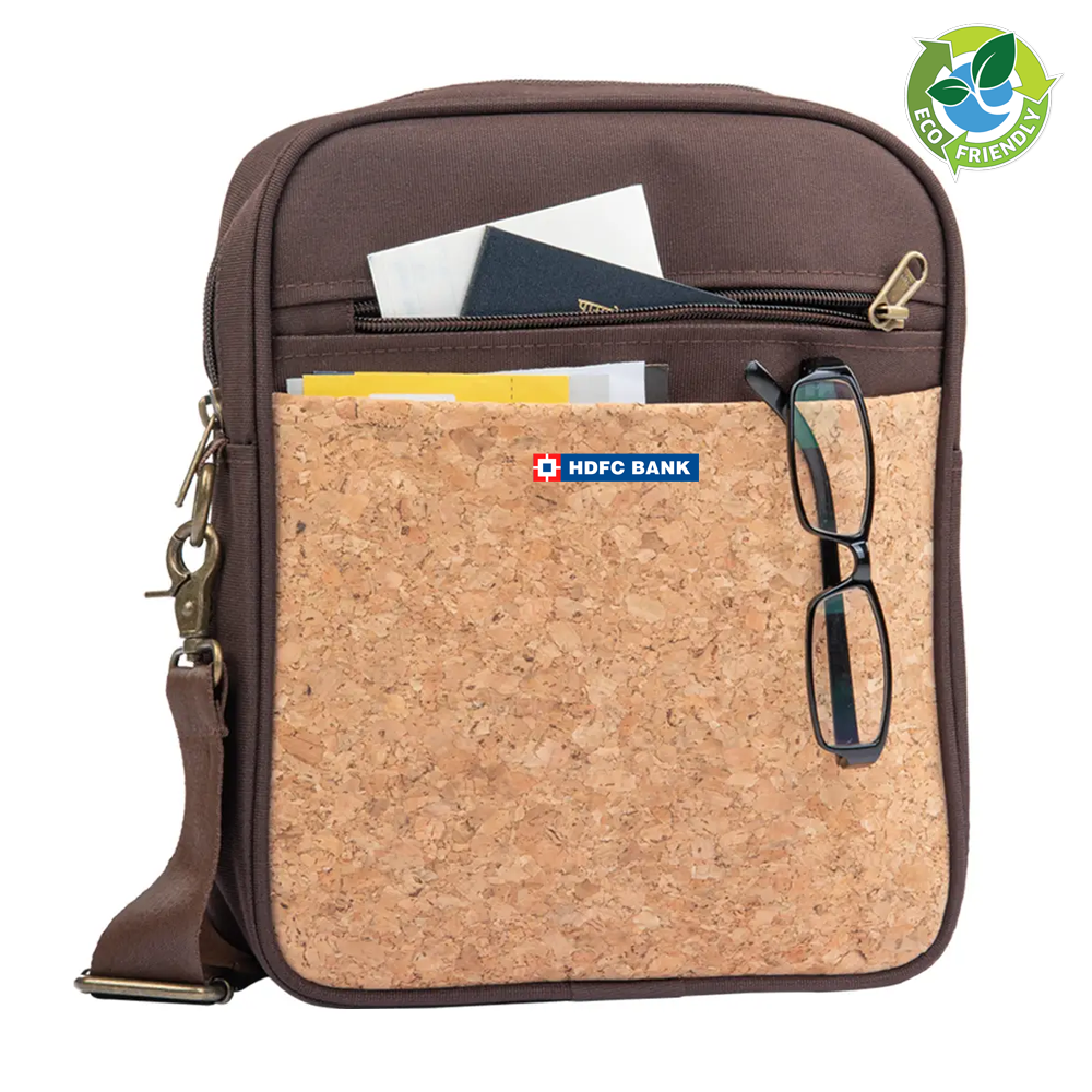 Sustainable style in a glance: Eco-friendly Cork Sling Messenger Bag for conscious fashion enthusiasts.