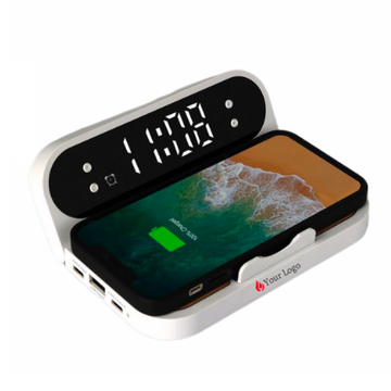 Snooze Clock With Alarm and Wireless Charger - Desktop Accessories - For Corporate Gifting