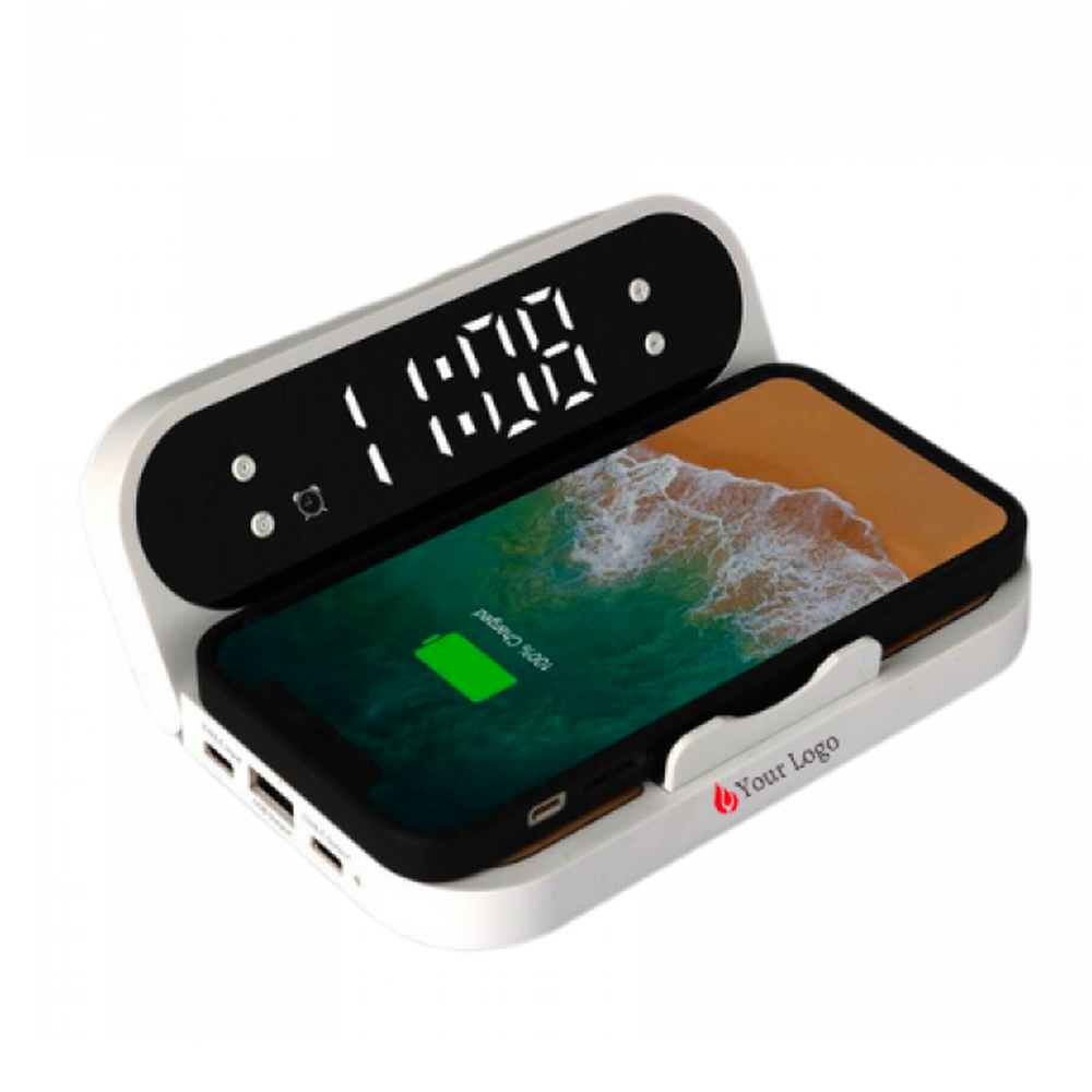 Sleek Snooze Clock with Alarm and Wireless Charger - a versatile and convenient timepiece for modern living.