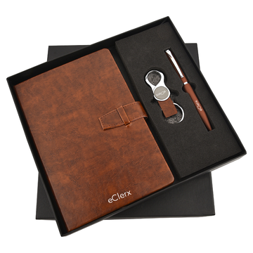 Onboard Oasis Set-  Textured Leather Dairy and Pen with Keychain - Welcome Kit