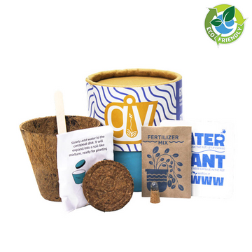 GROW PRO Round - GIY Kit with 3” Pot, Cocopeat Disk ,Fertilizer Mix, Seed Capsule - Sustainable Corporate Gifts