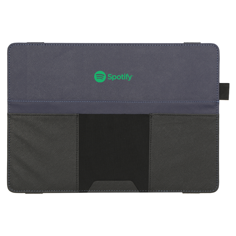 Compact laptop stand organizer featuring a convenient mobile pouch for added versatility.