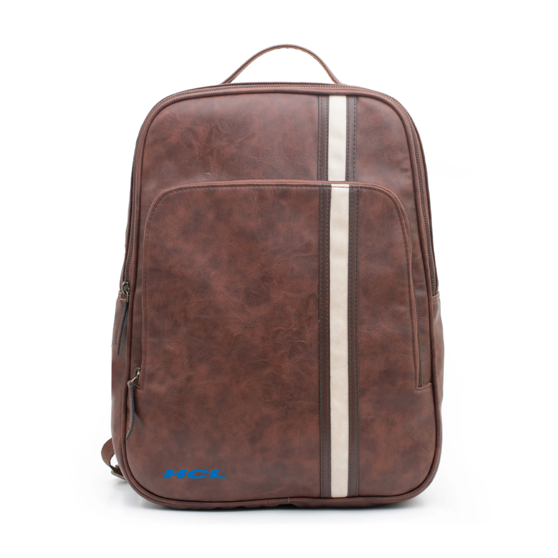 Faux leather laptop backpack sale
