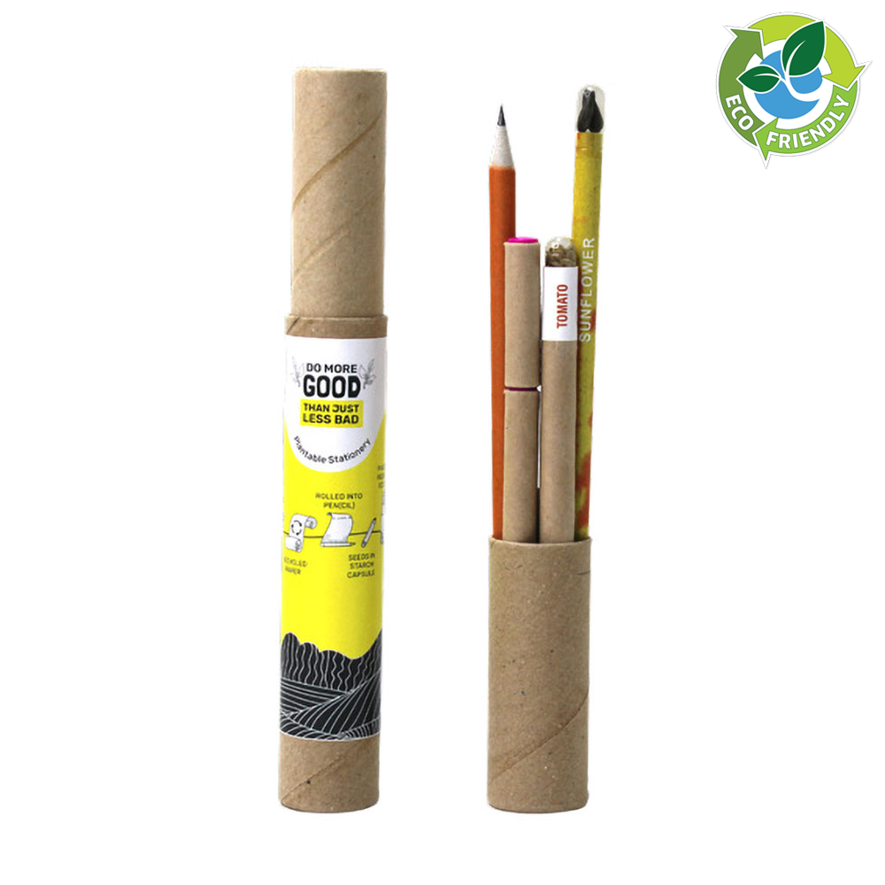 "Eco Seed - Pen, Pencil Combo - Sustainable Corporate Gifts" - Eco-conscious and sustainable writing instruments embedded with seeds for a greener future.