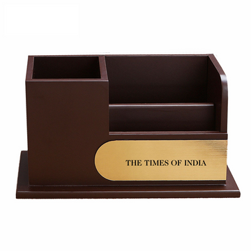 Wooden Pen Stand with Card holder - Desktop Accessories - For Corporate Gifting