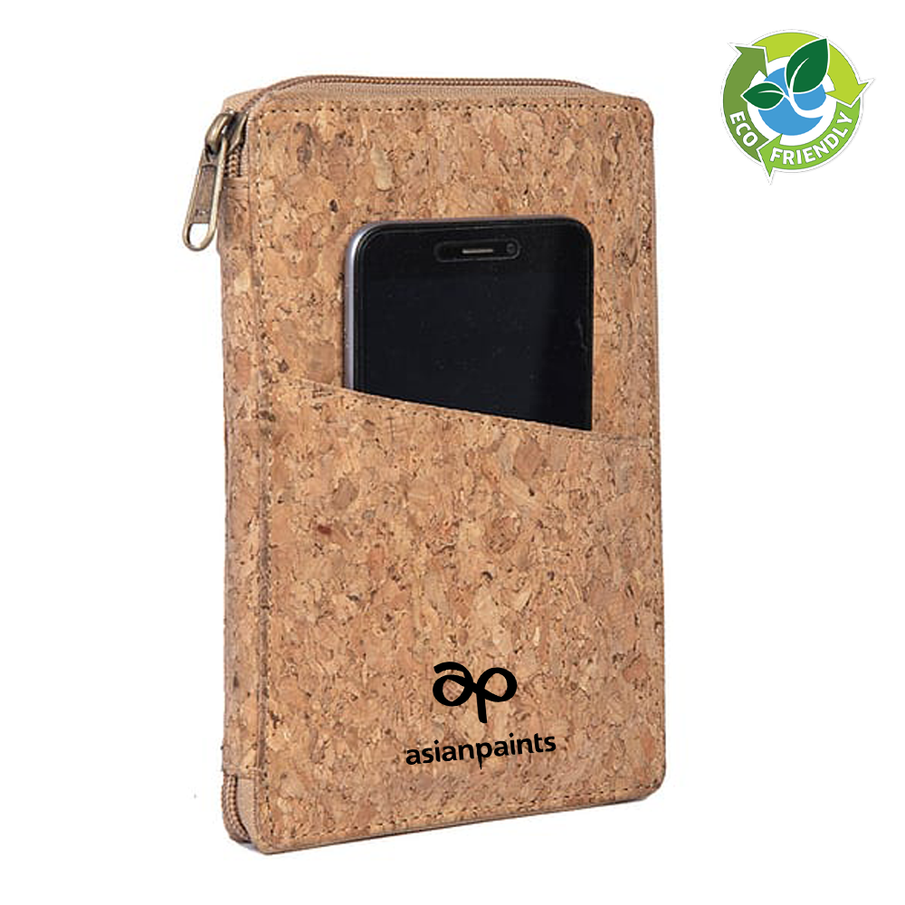 Eco-Friendly Cork Passport Holder with Sim Card Safe Case & Jackets - Sustainable travel accessory.