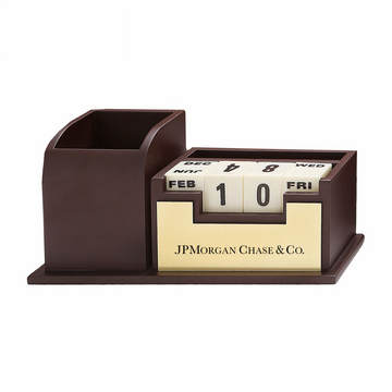 Wooden Pen Stand with Calendar - Desktop Accessories - For Corporate Gifting