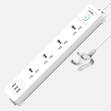 Artis - USB 4 Universal Sockets & 3 USB with Single Switch Surge Protector